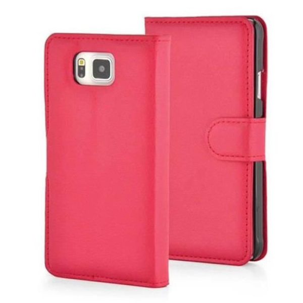 Cadorabo Samsung Galaxy ALPHA RÖD Fodral Cover Fullt skydd Magnetisk spänne Stöder stativkortplats