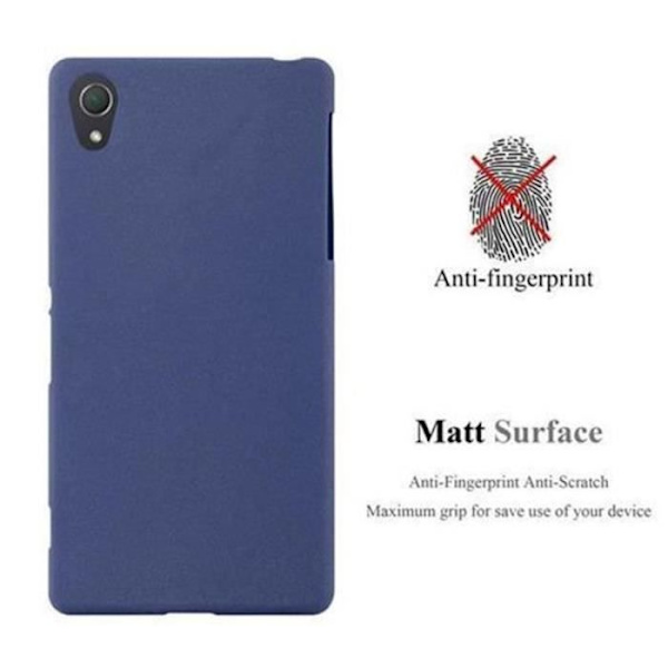 Sony Xperia Z1-fodral i DARK BLUE FROST av Cadorabo (FROST Design) Ultratunt mjukt silikongel TPU-fodral med anti-chock –