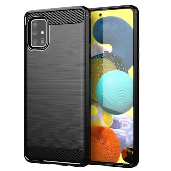 Coque - CADORABO - Samsung Galaxy A51 5G - Silikon TPU - Kolfiberdesign - Stötskydd Svart