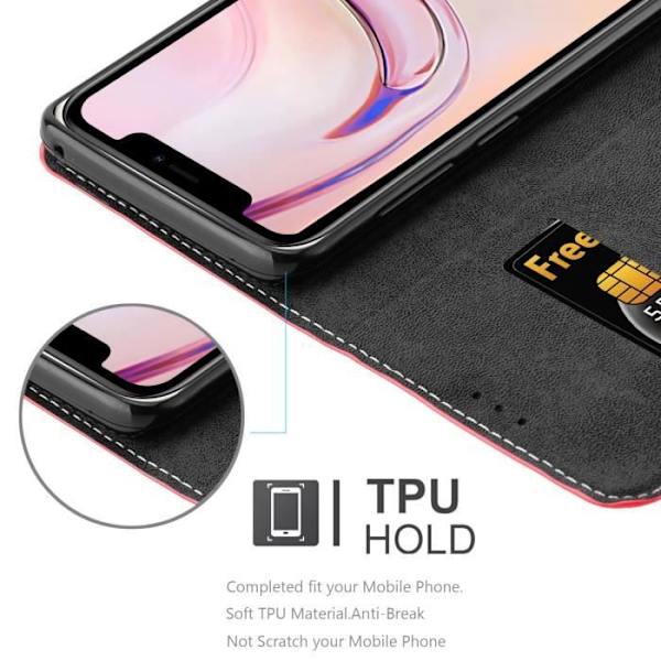 Fodral till Apple iPhone 13 PRO Fodral i RÖD SVART Fodral Skydd Magnetisk stängning Stativfunktion