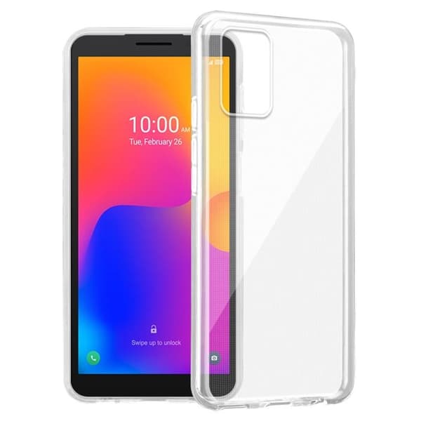 Transparent stötsäker silikonfodral för Alcatel 1B 2022 Vit