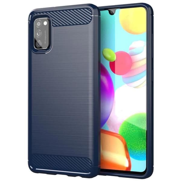 Skal för Samsung Galaxy A41 BORSTAD BLÅ Kolfiberdesign Blå