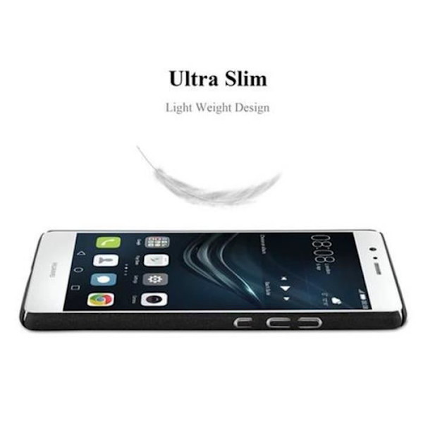 Fodral Huawei P9 LITE FROSTY SVART Cadorabo DESIGN FROSTY Fodral Hårt Fodral Skyddsfodral Ultra Slim Bumper