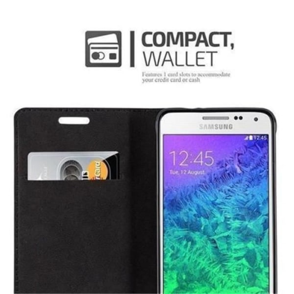 Samsung Galaxy ALPHA-fodral i APPLE RED från Cadorabo (INVISIBLE MAGNETIC CLOSURE Design) Helt skyddsfodral med
