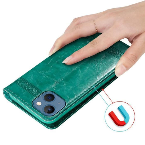 Etui för telefon - CADORABO - iPhone 13 MINI - Turkos - Silikon TPU - Magnetisk stängning Turkos