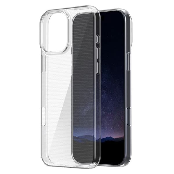Transparent stötsäker silikonfodral för iPhone 16 PRO MAX Vit