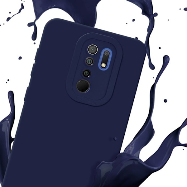 Coque för Xiaomi RedMi 9 i FLUID MÖRKBLAU Fodral Etui Case Cover i flexibel TPU-silikon Skydd Blå