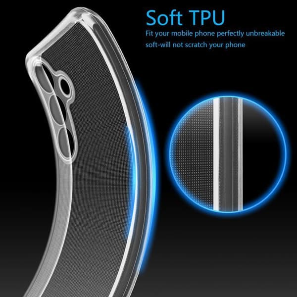 Transparent stötsäker silikonfodral för Samsung Galaxy S25 Vit