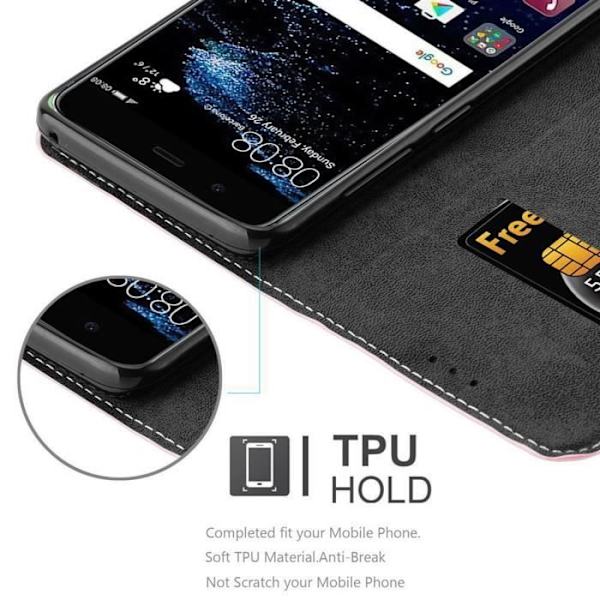 Coque Huawei P10 - CADORABO - Röd Svart - Syntetiskt läder - Magnetstängning röd svart