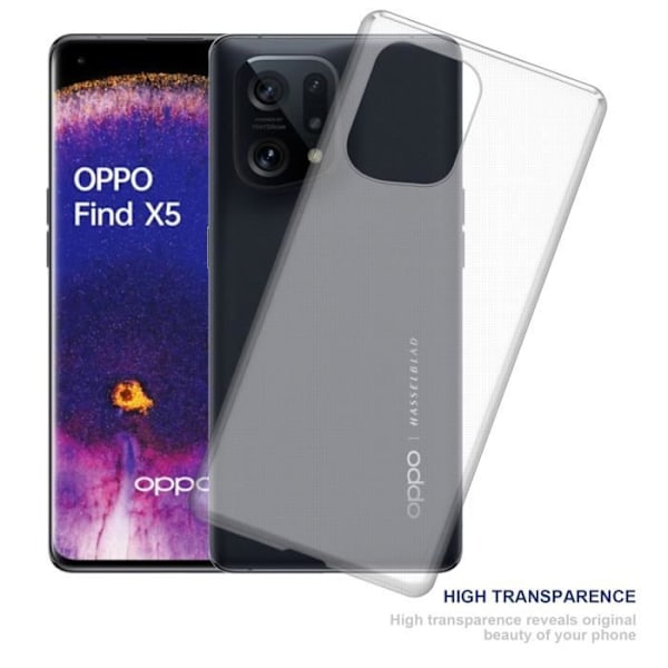 Coque för Oppo FIND X5 - CADORABO - Silikon TPU-fodral - Stötskydd - Tunn design - Transparent Transparent