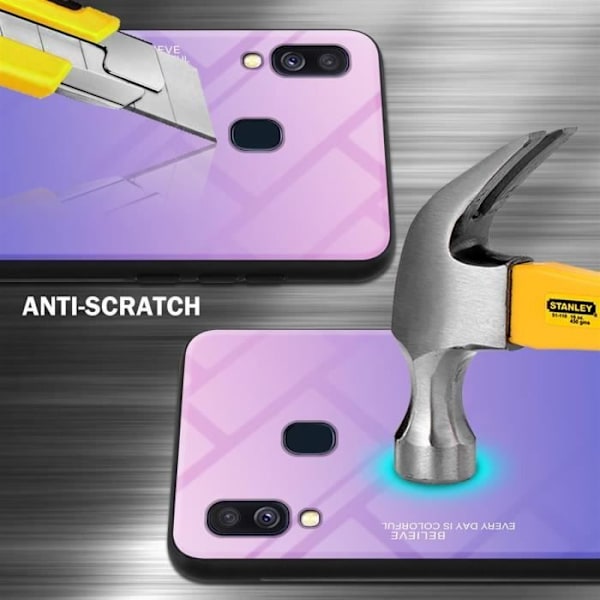 Coque - CADORABO - Samsung Galaxy A40 - Bicolore ROSA och BLÅ - TPU-skydd - Halkfri ROSA, BLÅ