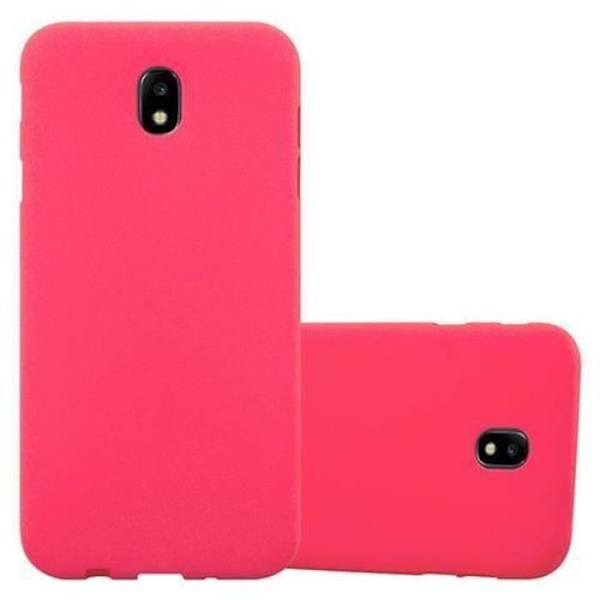 Samsung Galaxy J5 2017 (7) Fodral i RED FROST av Cadorabo (FROST Design) Ultratunt mjukt silikongel TPU-fodral med anti-halk