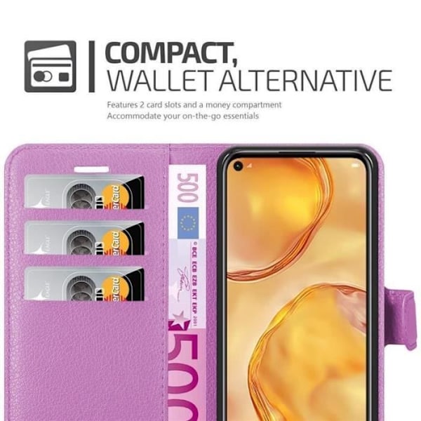 Coque - CADORABO - Huawei P40 LITE/nova 7i - Similicuir - Lila - Horisontellt stöd funktion Lila