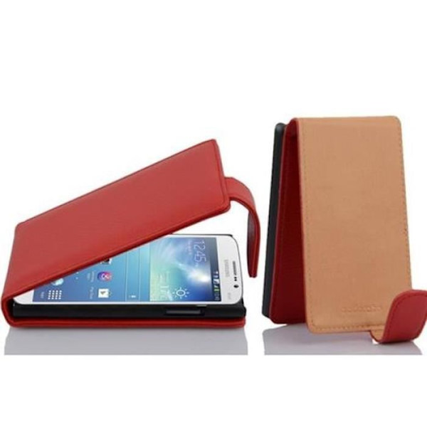Cadorabo Fodral Samsung Galaxy MEGA 5.8 DESIGN FLIP Style Fodral Fodral Imiterat läder Struktur KÖRSBÄRSRÖD