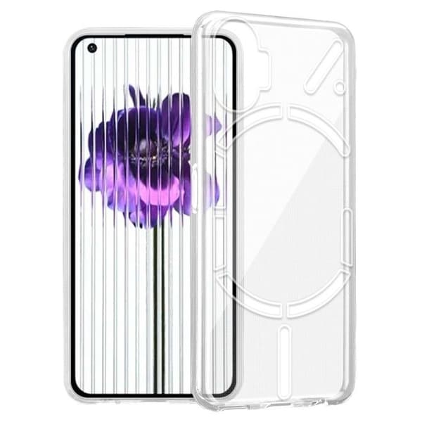 Transparent stötsäker silikonfodral för Nothing Phone (1) Vit