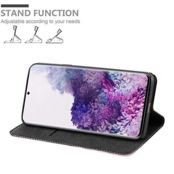 Cadorabo Fodral till Samsung Galaxy S20 PLUS - Rosa Svart - Stativfunktion - Magnetisk stängning Svart ros