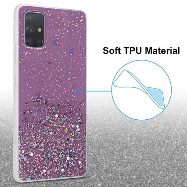 Coque - CADORABO - Samsung Galaxy A71 4G - Lila - Glitter - Skydd i silikon TPU Lila