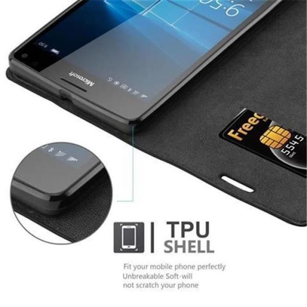 Coque - Cadorabo - Nokia Lumia 950 XL - Mörk natt - Magnetisk stängning - Fullständigt skydd NATTSVART