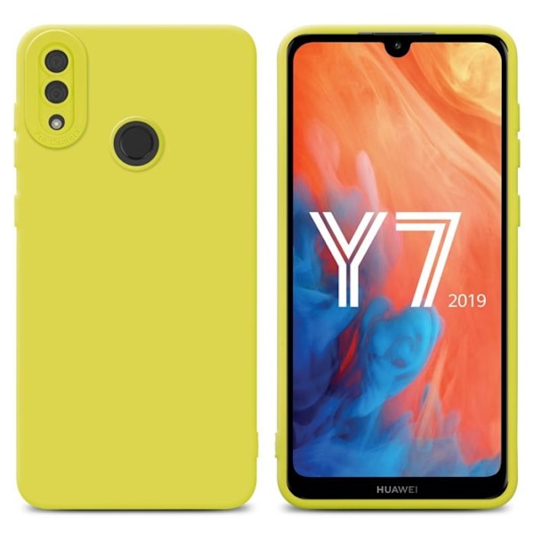 Skydd för Huawei Y7 2019 / Y7 PRIME 2019 i FLUID GUL Fodral Etui Case Cover i flexibelt TPU-silikon Gul