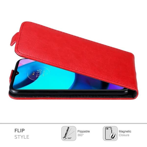 Etui för Motorola MOTO E20 / E30 / E40 Flip Case i RÖD ÄPPLE Skydd ÄPPELRÖD