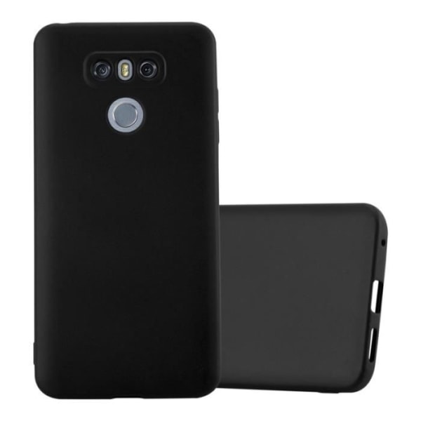 LG G6-fodral i METALLIC BLACK från Cadorabo (MATTE METALLIC Design) Ultratunt mjukt silikon TPU-gelskydd med antichock –