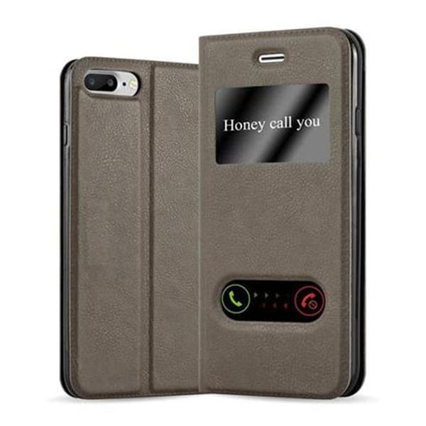 Flipfodral för iPhone 7 PLUS / 7S PLUS / 8 PLUS Fodral i BRUN STEN Skydd brun