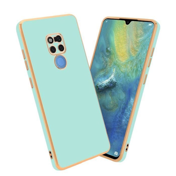 Telefonfodral - CADORABO - Huawei MATE 20 - Silikon TPU - Kameraskydd - Mintgrön Guld Mintgrön - Guld