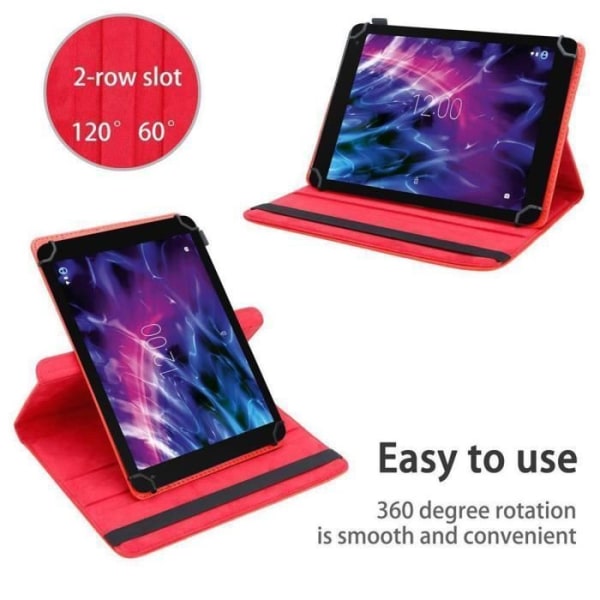 Cadorabo Tablet Case för Medion LifeTab X10607 i rött 360 graders skyddsfodral Stativ i konstläder