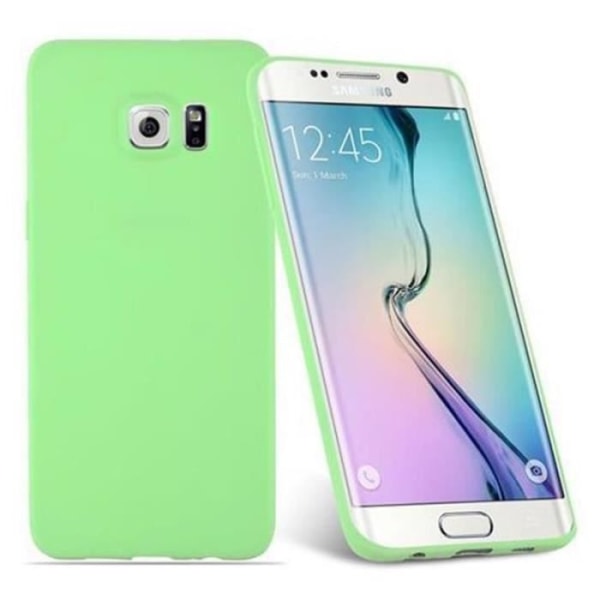 Samsung Galaxy S6 EDGE CANDY PASTELL GREEN Fodral Cadorabo DESIGN CANDY Cover TPU Silikonskydd Fodral Skal Ultra Slim Bumper Pastellgrön