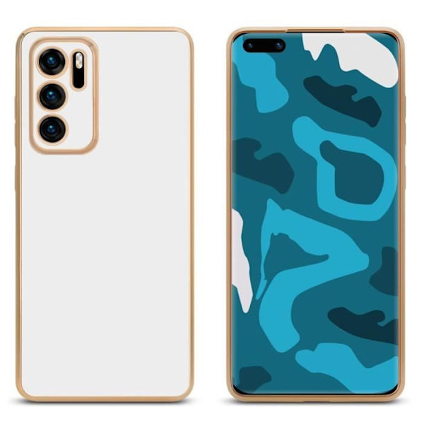 Skyddsfodral - CADORABO - Huawei P40 - Silikon TPU - Kameraskydd - Glansigt design Vitt guld
