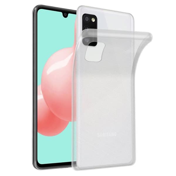 Transparent stötsäker silikonfodral för Samsung Galaxy A41 Vit