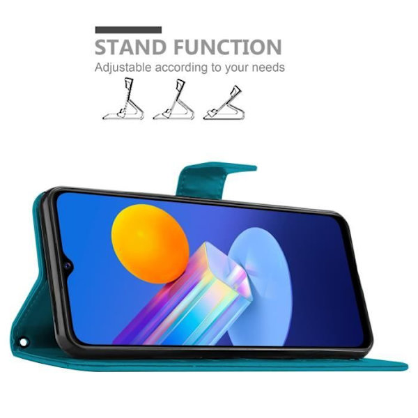 Coque för Vivo Y52 5G / Y72 5G - CADORABO - Blomsteretui - Syntetiskt läder - Ställfunktion - Fullständigt skydd BLOMMA BLÅ