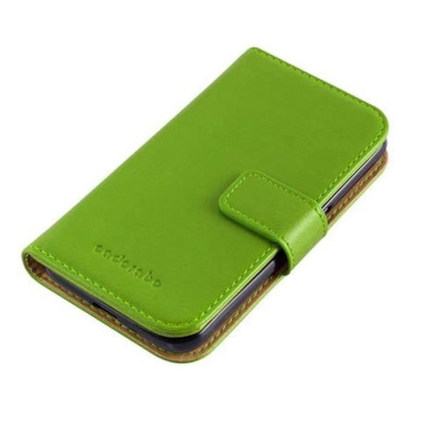 Cadorabo Fodral Samsung Galaxy J1 2016 (6) GREEN PRE LUXURY Magnetisk skyddsfodral Fodral stöder stativ och kortplats