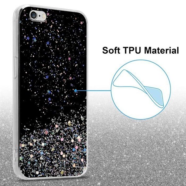 Fodral för Apple iPhone 6 PLUS / 6S PLUS Fodral i svart med glitterfodral Skyddande silikon TPU Glitter paljetter
