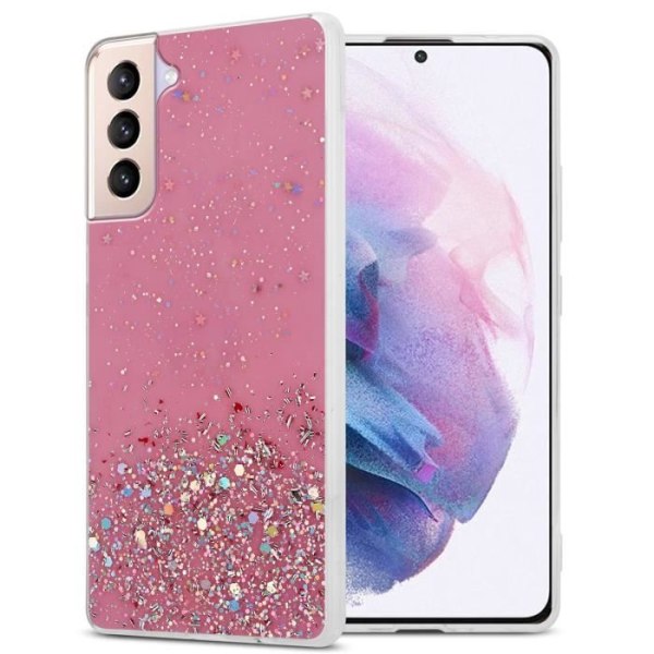Fodral till Samsung Galaxy S21 PLUS Fodral i rosa med glitterfodral Skyddande silikon TPU Glitter paljetter