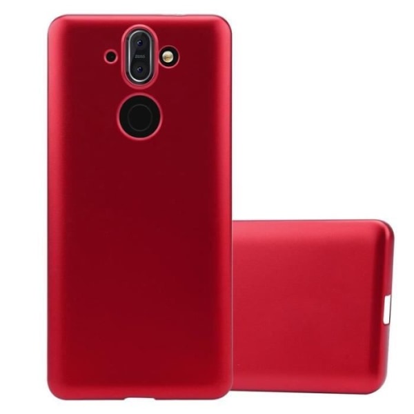 Cadorabo Fodral fungerar med Nokia 8 Sirocco i METALLIC RED - Stötsäker och reptålig TPU silikonhölje - Ultra Slim