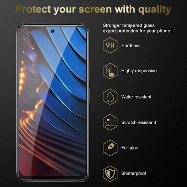 Skärm i härdat glas för Xiaomi POCO X3 GT skyddsfilm i HÖGT TRANSPARENT härdat härdat glas Transparent
