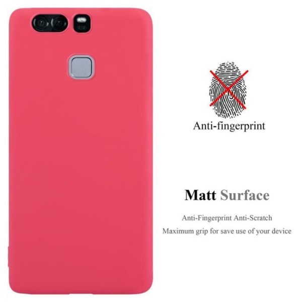 Fodral till Huawei P9 i CANDY RED Cadorabo Cover Protection silikon TPU Fodral