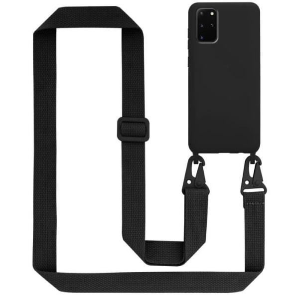 Halsbandsfodral till Samsung Galaxy S20 PLUS Fodral i LIQUID BLACK Fodral Modehalsband Moderiktigt fodral Fodral Silikon Justerbar