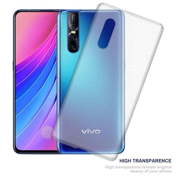 Transparent stötsäker silikonfodral för Vivo V15 PRO Vit