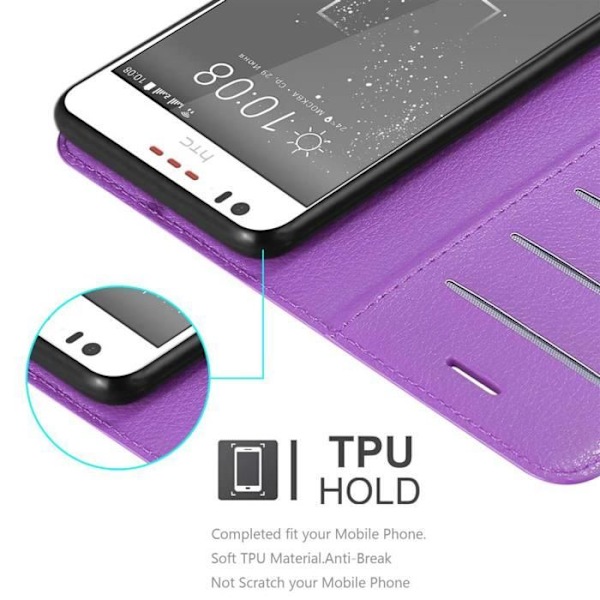 Cadorabo Fodral till HTC Desire 10 LIFESTYLE / Desire 825 i ORCHID LILA Skyddskåpa magnetisk stängningsstativ funktion Orkidévioler