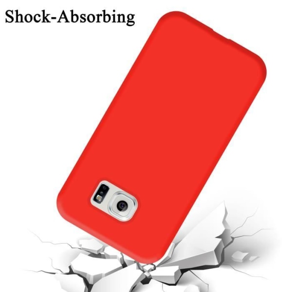 Cadorabo Fodral för Samsung Galaxy S6 EDGE i LIQUID Red Cover Protection Flexibelt TPU silikonfodral