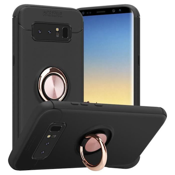 Coque - CADORABO - Samsung Galaxy NOTE 8 - Svart - Roséguld - Silikon TPU med fokusring Svart, roséguld