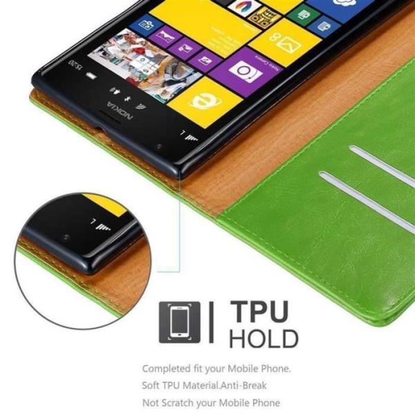 Coque för Nokia Lumia 1520 - CADORABO - Similläder - Grön - Ställfunktion - Fullständigt skydd GRÖN