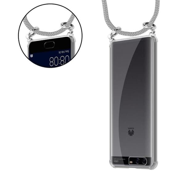 Fodral för Huawei P10 PLUS med axelrem i GRÅSILVER med justerbar snodd Grå