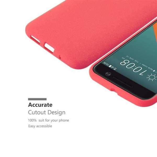Cadorabo Fodral fungerar med HTC ONE M10 i FROST RED - Stötsäker och reptålig TPU silikonskydd - Ultra Slim Skyddsgel