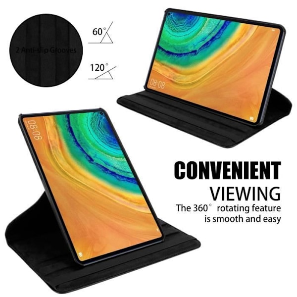 Etui - Cadorabo - Huawei MatePad PRO - Svart Fläder - 360° Skydd - Inbyggt stöd NOIR SUREAU