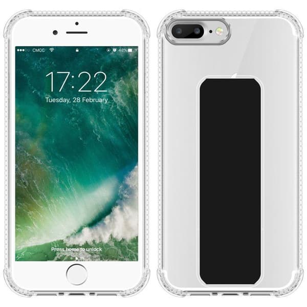 Skal för iPhone 7 PLUS / 7S PLUS / 8 PLUS Svart med stöd och ställfunktion Svart
