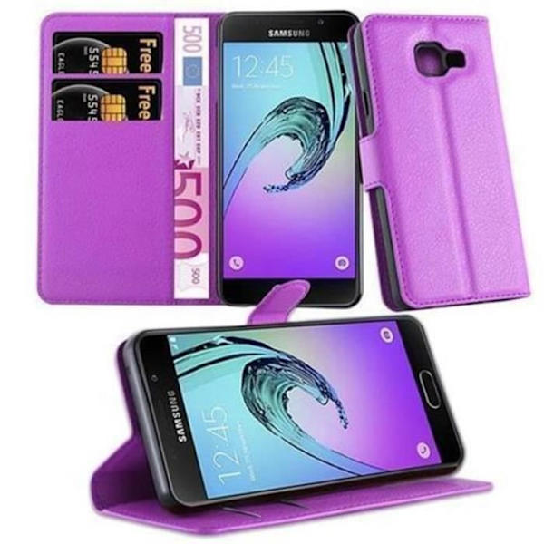 Cadorabo Fodral Samsung Galaxy A3 2016 LILA Fodral Fodral Fullt skydd Magnetisk Stöder Stand Card Slot
