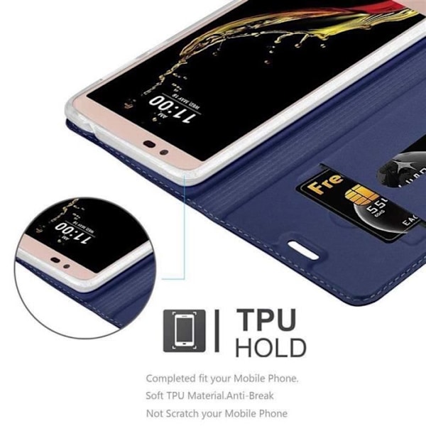 Fodral till LG K10 2016 - CADORABO - Halvstyvt fodral - Magnetisk stängning - Hållbart skydd Blå